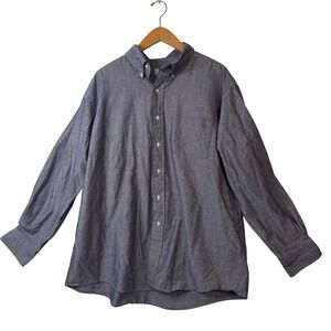 Arrow Dover Mens‎ Blue Oxford Button Down Shirt 17.5-34 Big Made in USA Vintage